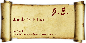 Janák Elma névjegykártya